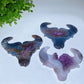 5.4" Druzy Amethyst Bull Head Crystal Carvings Crystal Healing Bulk Wholesale