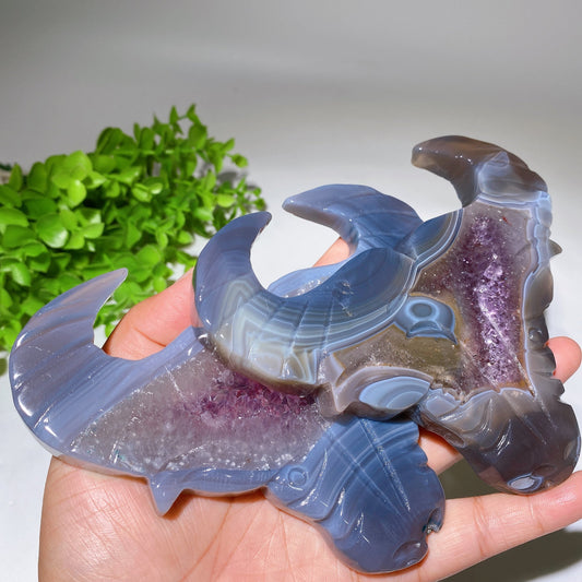 5.4" Druzy Amethyst Bull Head Crystal Carvings Crystal Healing Bulk Wholesale