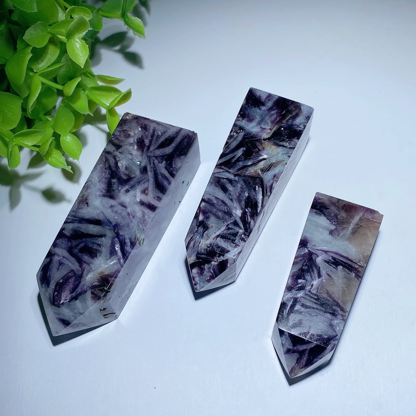 2.0"-4.0" Purple Mica in Aquamarine Points Bulk Wholesale