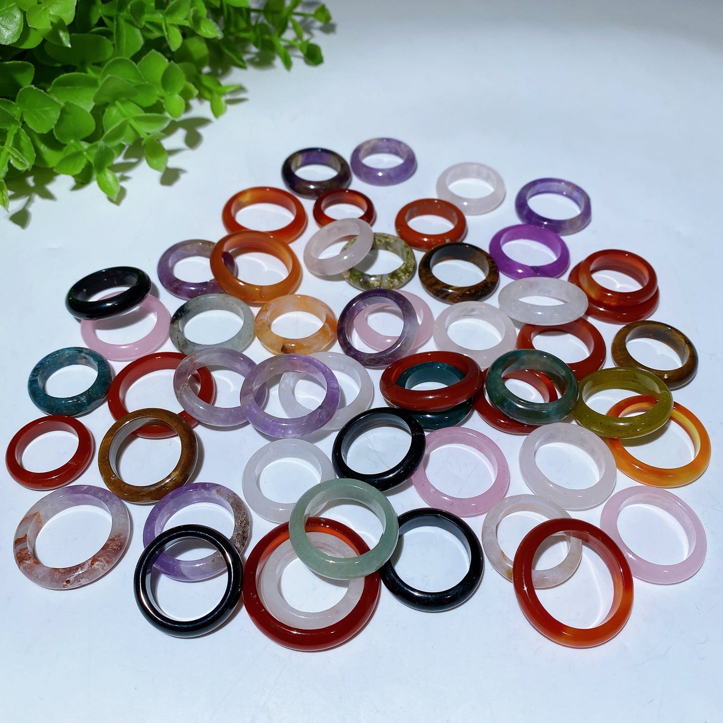 15-22mm Mixed Crystal Rings Bag Crystal Healing Bulk Wholesale