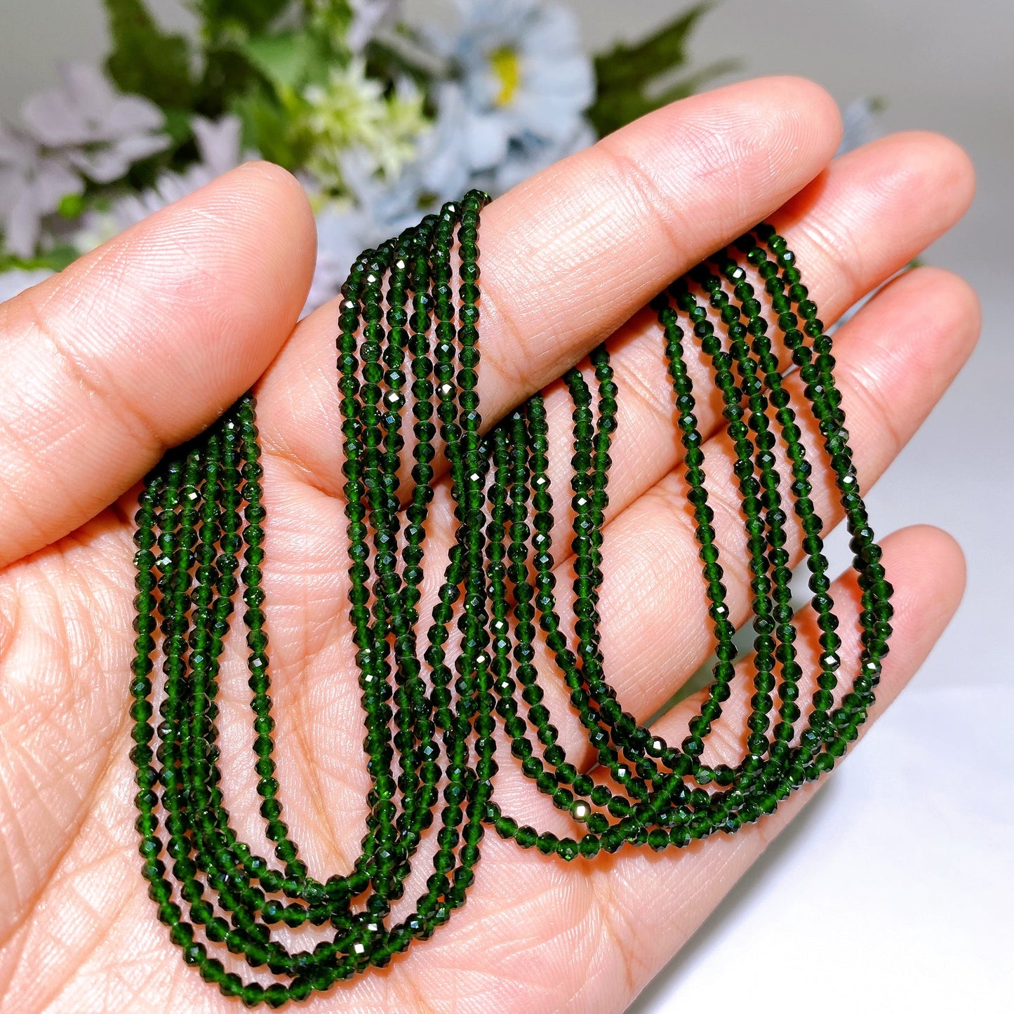 2mm Faceted Crystal Beads String Crystal Healing Bulk Wholesale