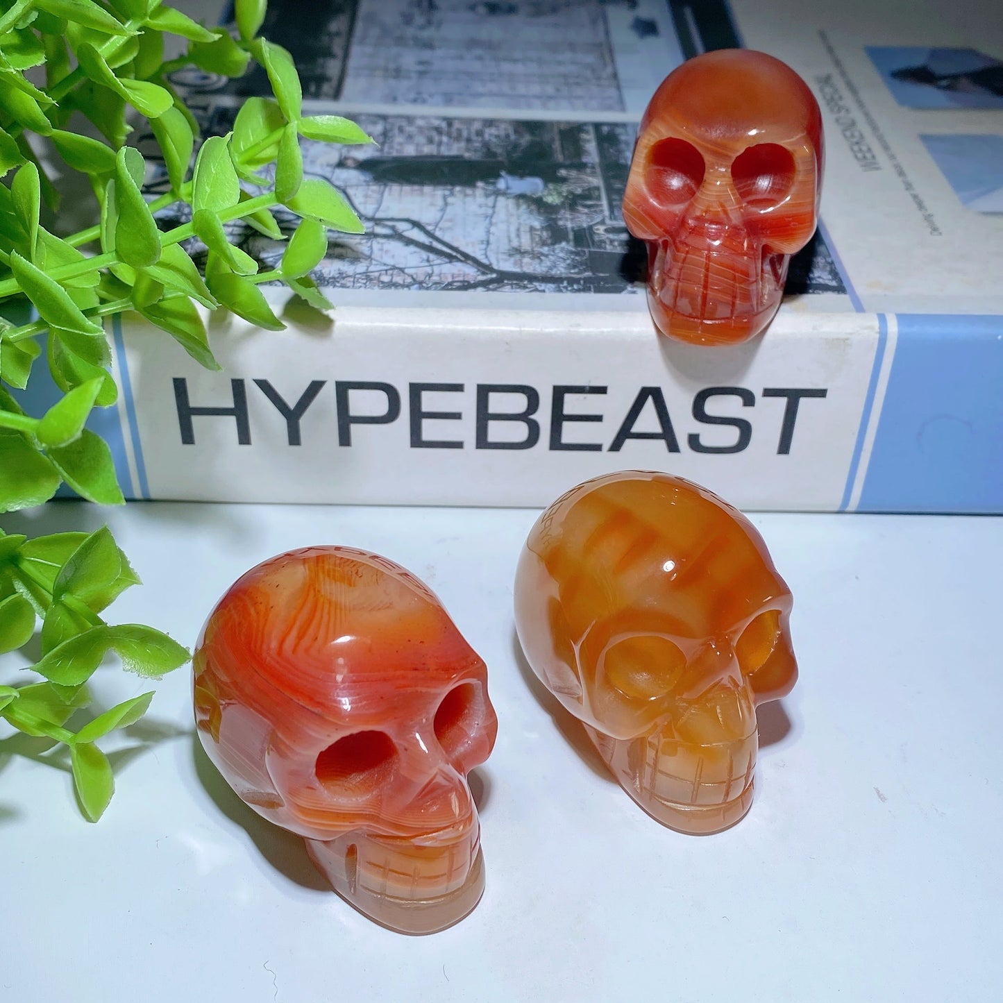 1.8"-2.0" Carnelian Skull Carvings Bulk Wholesale