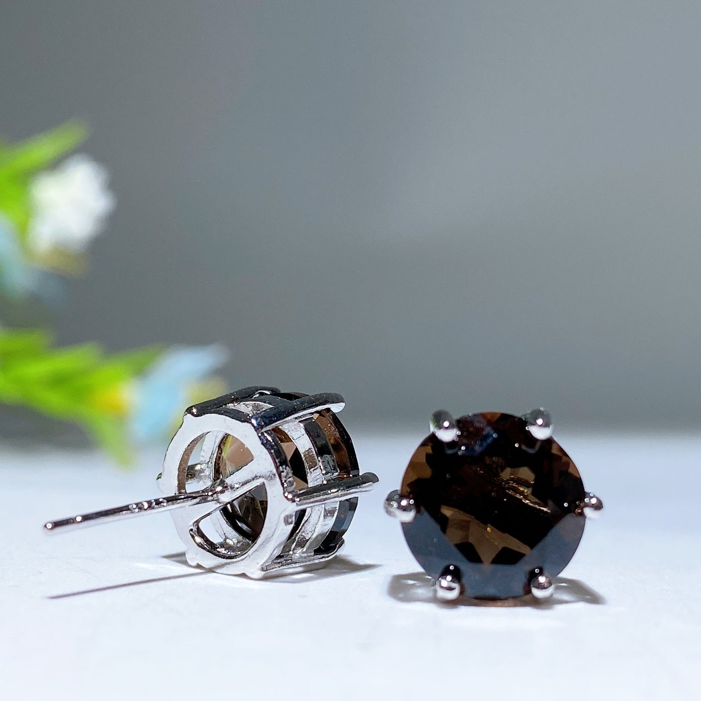 7-12mm Crystal Silver Ear Stud Earrings Crystal Healing Bulk Wholesale