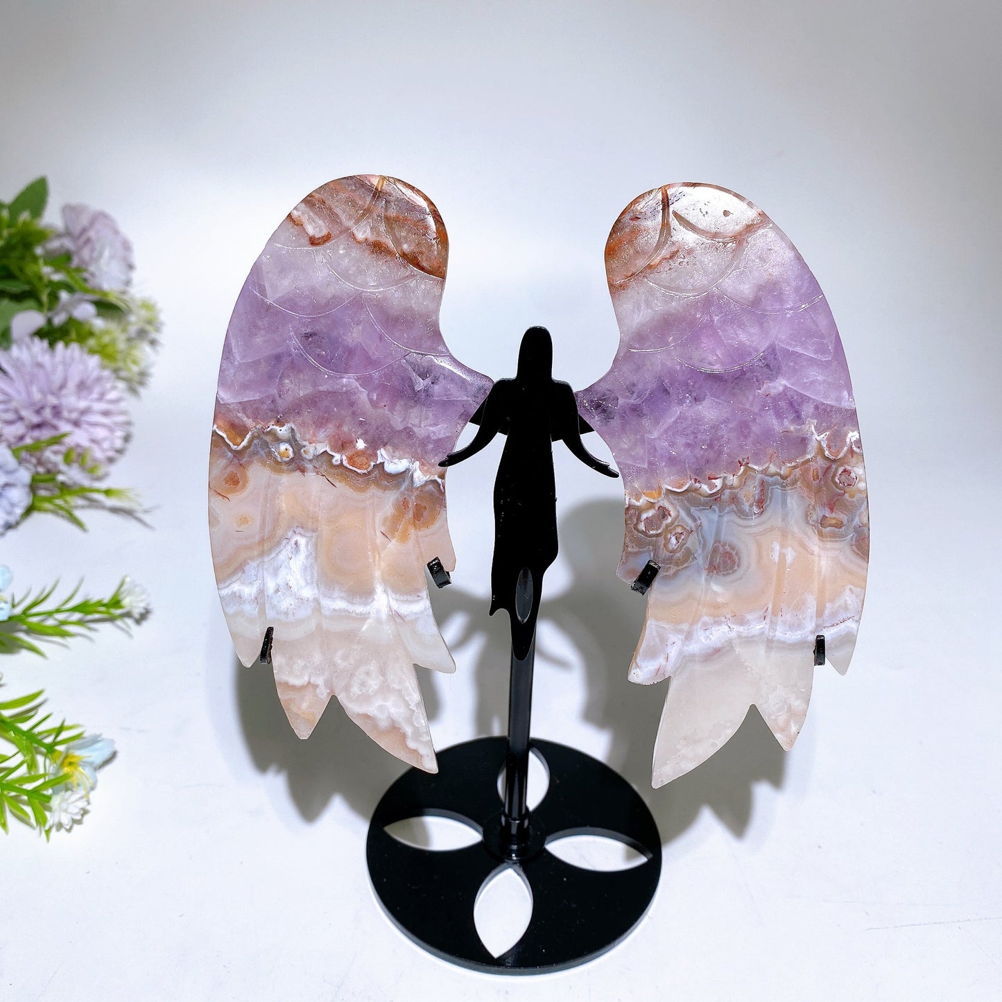 Crystal Angel Wings Carving with Stand Crystal Healing Bulk Wholesale