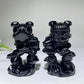 3.1" Black Obsidian Nezha Carving Crystal Healing Bulk Wholesale