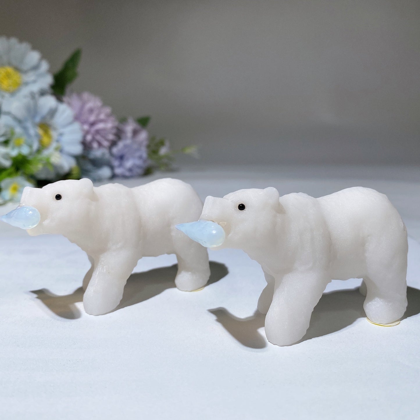 3.1" White Jade with Opalite Fish Carving Crystal Healing Bulk Wholesale