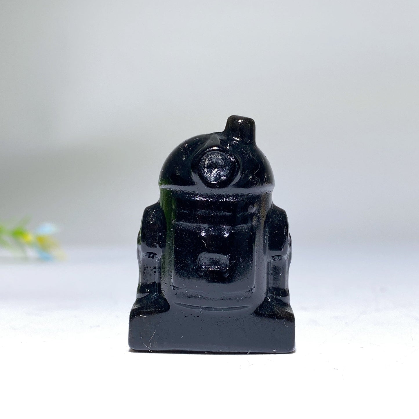 1.4" Black Obsidian Star Wars Carving Crystal Healing Bulk Wholesale