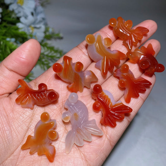 2-3cm Carnrelian Goldfish Carving Pendant Crystal Healing Bulk Wholesale