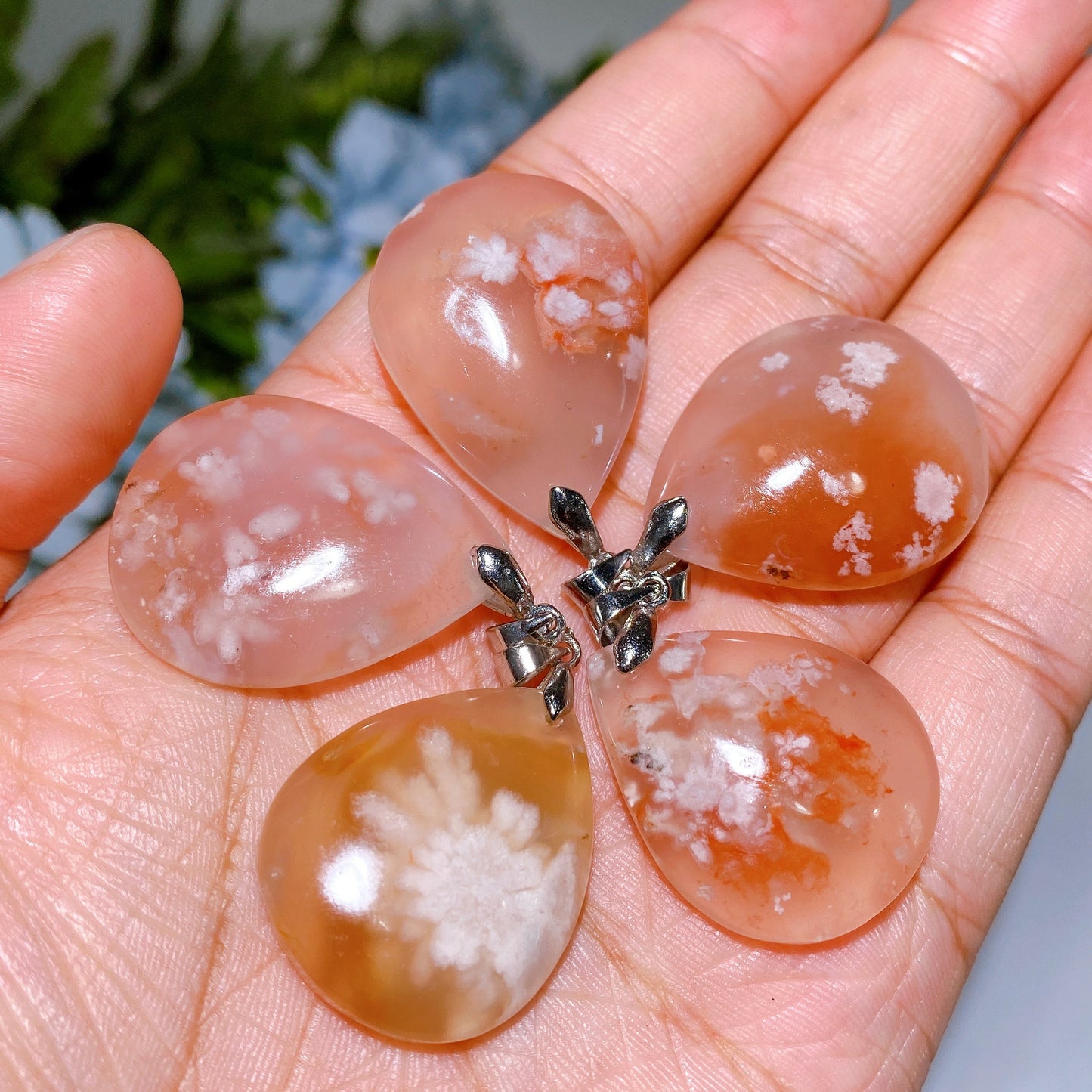 Flower Agate Pendant Crystal Healing Bulk Wholesale