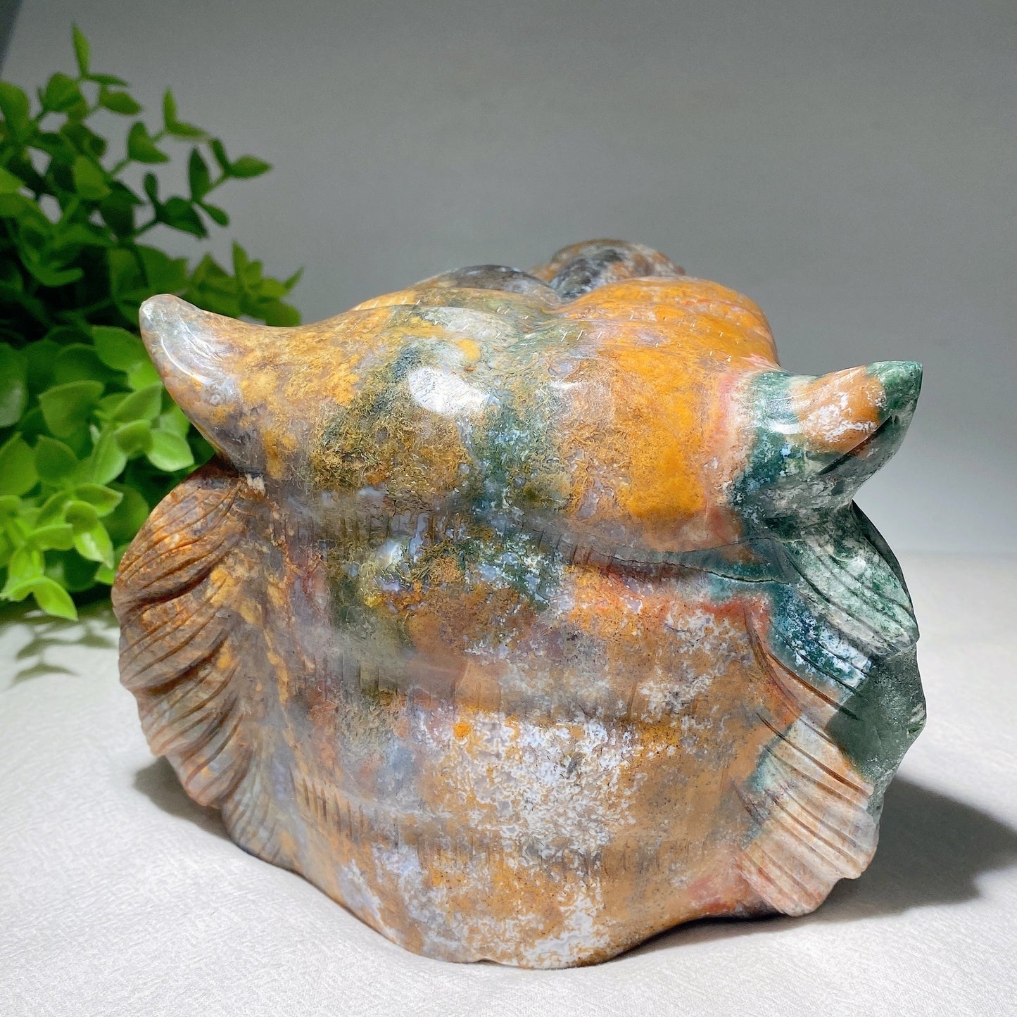 5.2" Unique Ocean Jasper Tiger Head Carving Bulk Wholesale