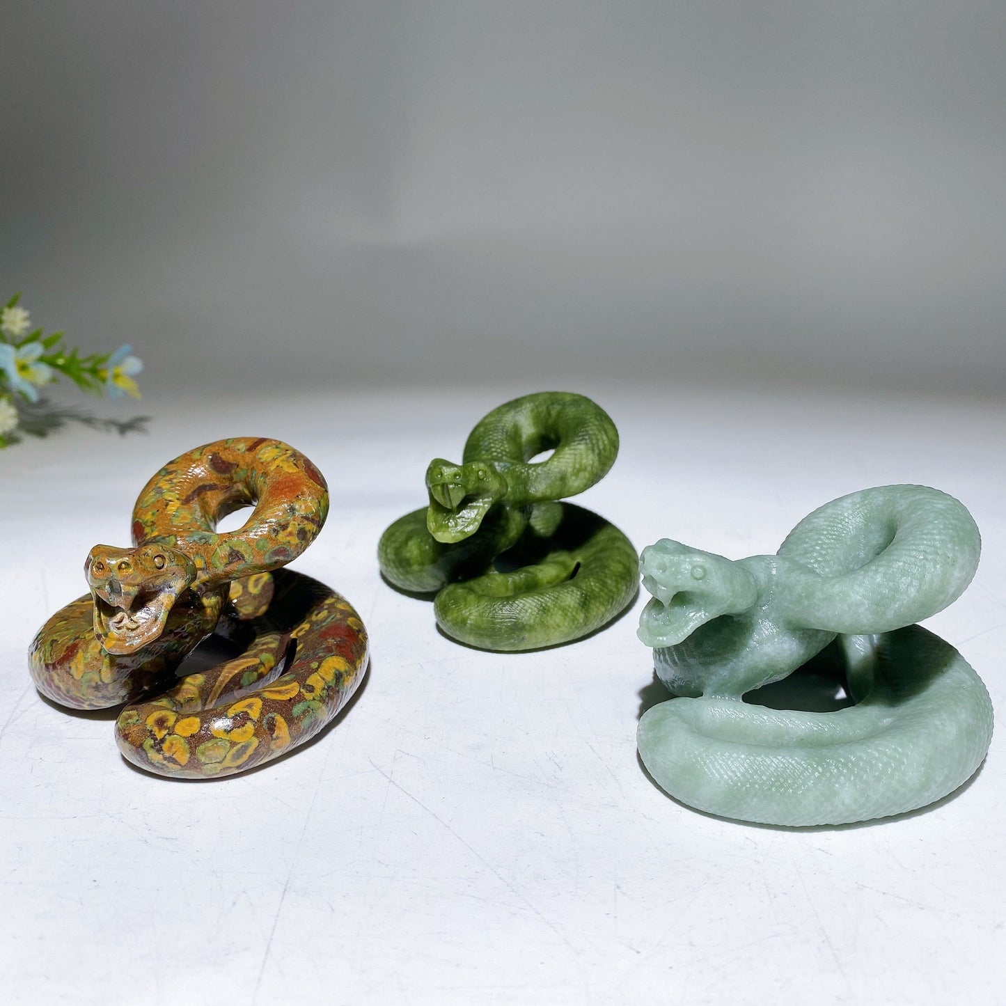 2.5" Crystal Snake Carving Crystal Healing Bulk Wholesale