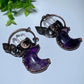 2.8" Dream Amethyst Moon with Clear Quartz Pendant Bulk Wholesale