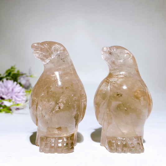 3.3" Smoky Quartz Penguin Carving Crystal Healing Bulk Wholesale