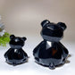Faceted Black Obsidian Bear Carving Crystal Healing Bulk Wholesale