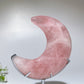 3.5" Rose Quartz Moon Carving with Stand Crystal Healing Bulk Wholesale