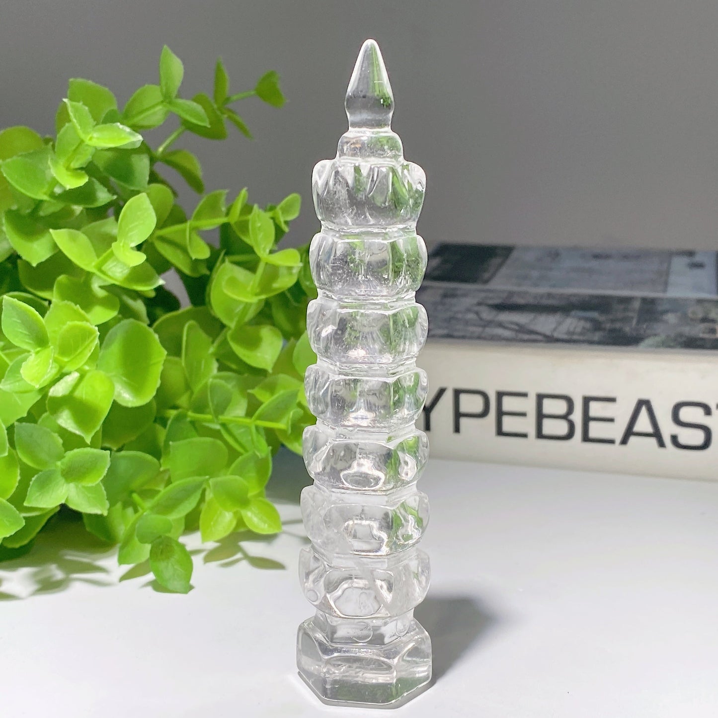 3.0"-4.5" Clear Quartz Fluorite Wenchang Pagoda Carvings Bulk Wholesale