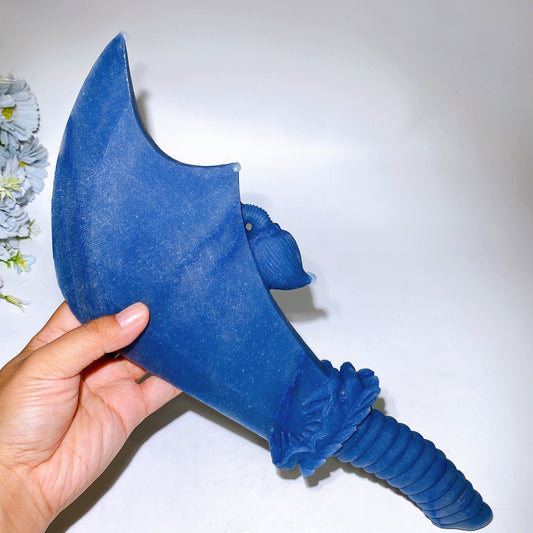 36cm Large Unique Blue Aventurine Machete Carving Crystal Healing Bulk Wholesale