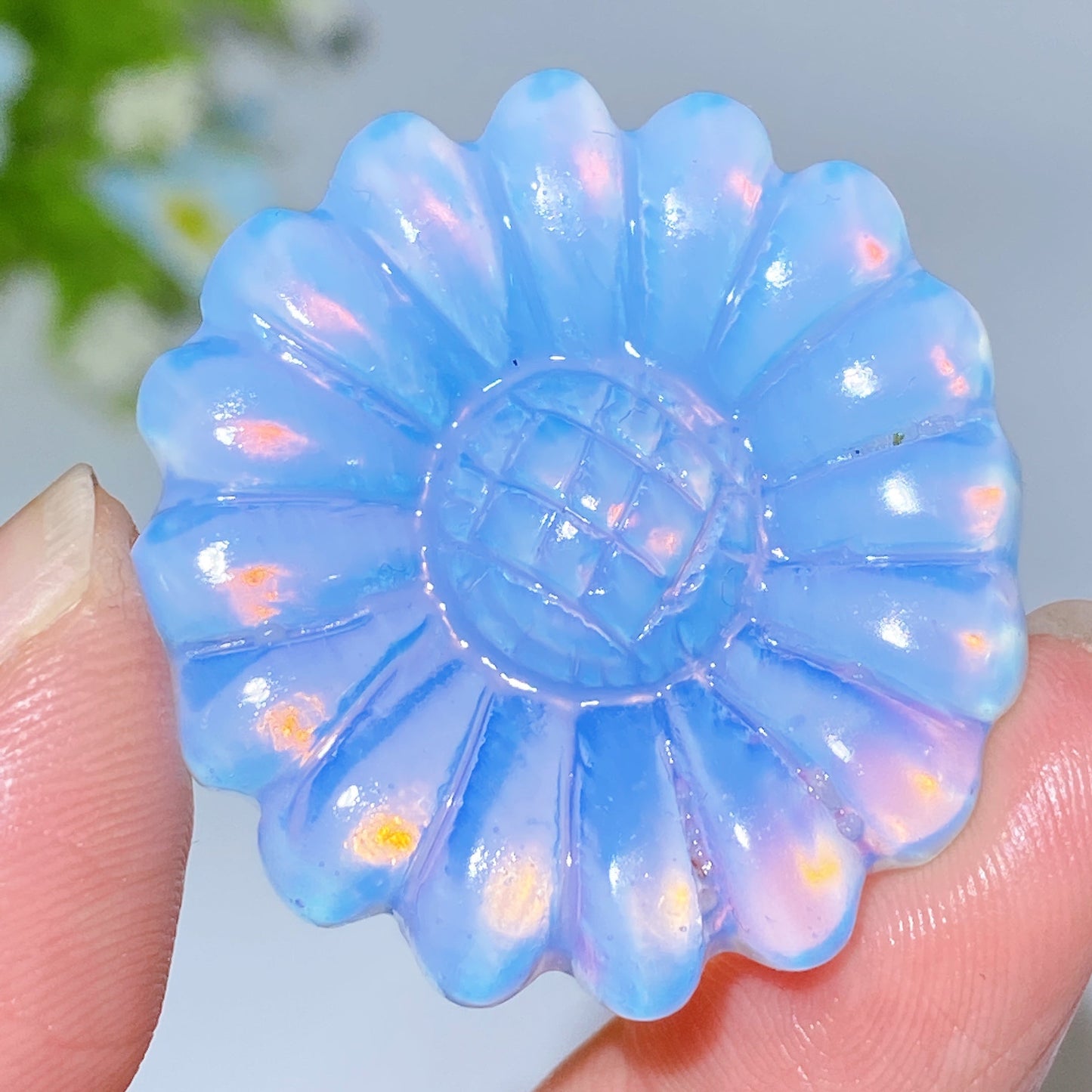1.3" Crystal Sunflower Carving Crystal Healing Bulk Wholesale
