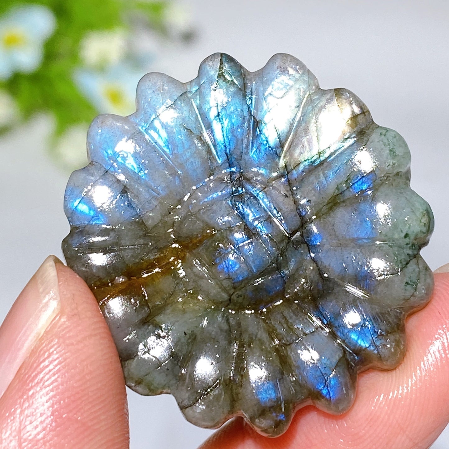 1.3" Crystal Sunflower Carving Crystal Healing Bulk Wholesale