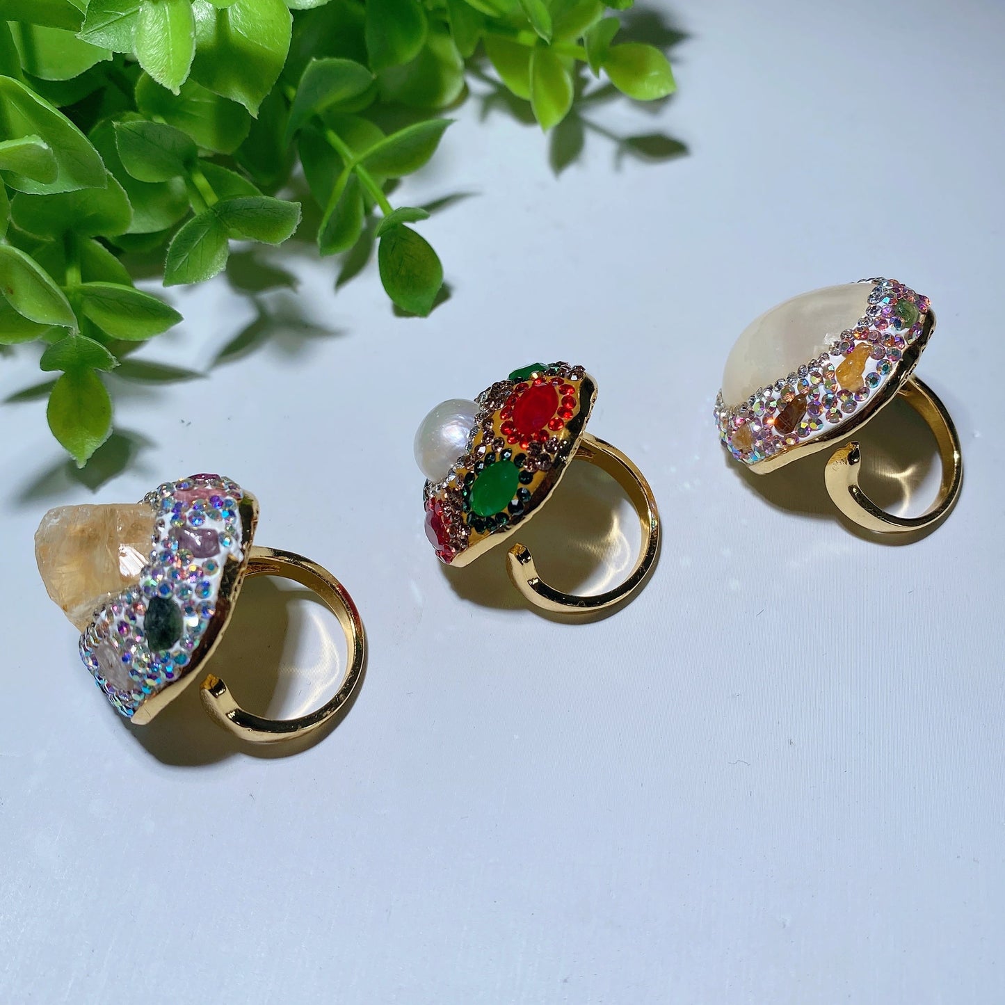 Mixed Crystal Rings Bulk Wholesale