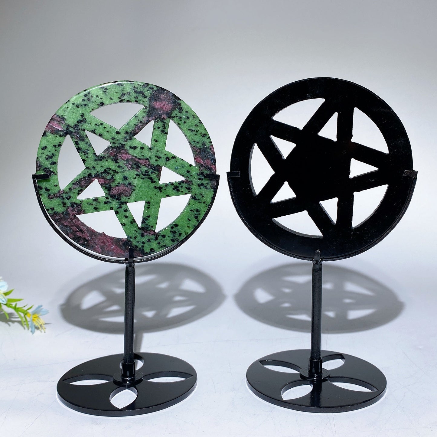 3.8" Crystal Pentacle Carving with Stand Crystal Healing Bulk Wholesale