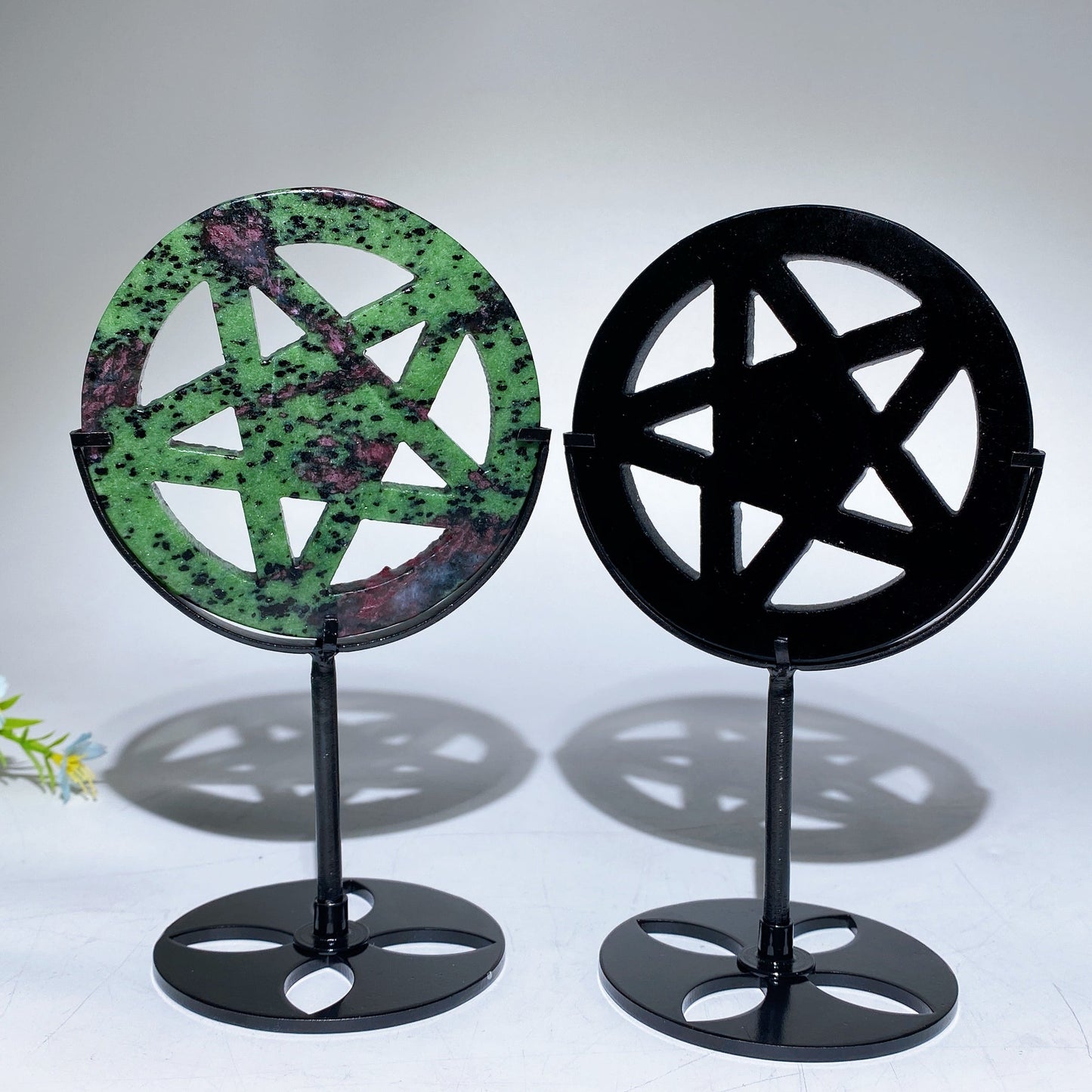 3.8" Crystal Pentacle Carving with Stand Crystal Healing Bulk Wholesale