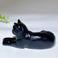 3.0" Black Obsidian Cat Carving Crystal Healing Bulk Wholesale