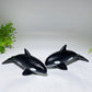5.9" Black Obsidian Killer Whale Carving Crystal Healing Bulk Wholesale
