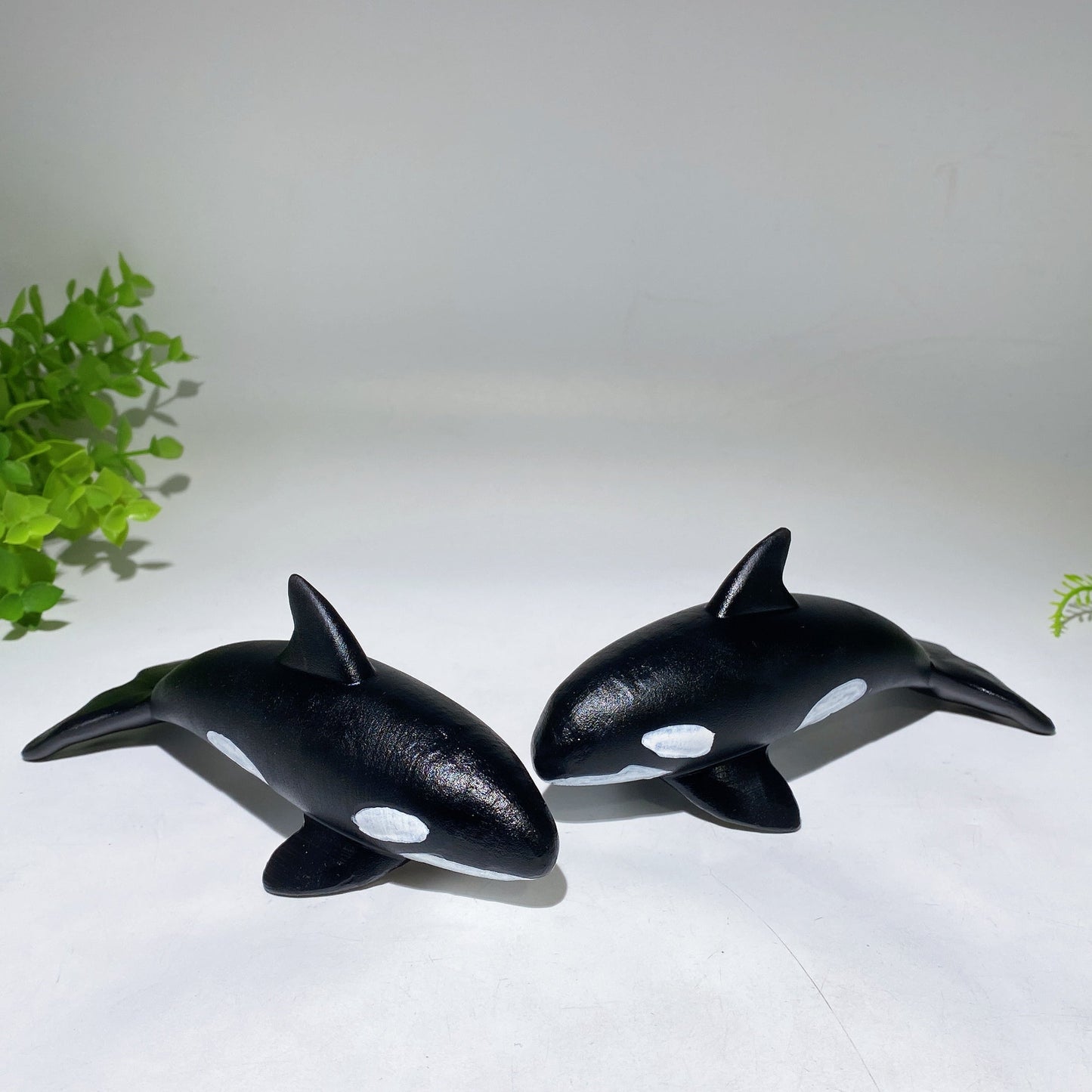 5.9" Black Obsidian Killer Whale Carving Crystal Healing Bulk Wholesale