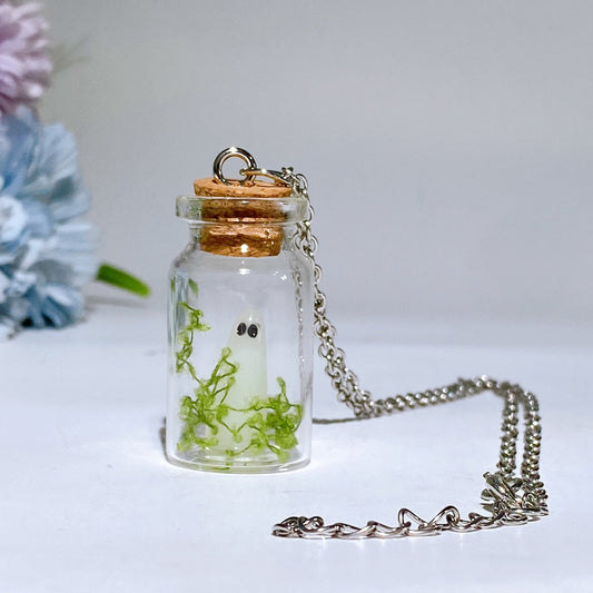 Luminous Ghost in Bottle Earring Necklace Crystal Healing Bulk Wholesale