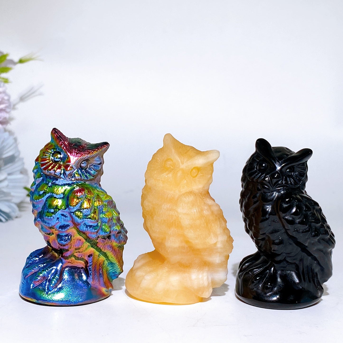 2.4" Crystal Owl Carving Crystal Healing Bulk Wholesale