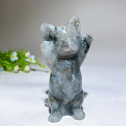 3.8" Crystal Cat Carving Crystal Healing Bulk Wholesale