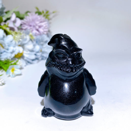 2.6"-4.0" Black Obsidian Oogie Boogie Carving Crystal Healing Bulk Wholesale