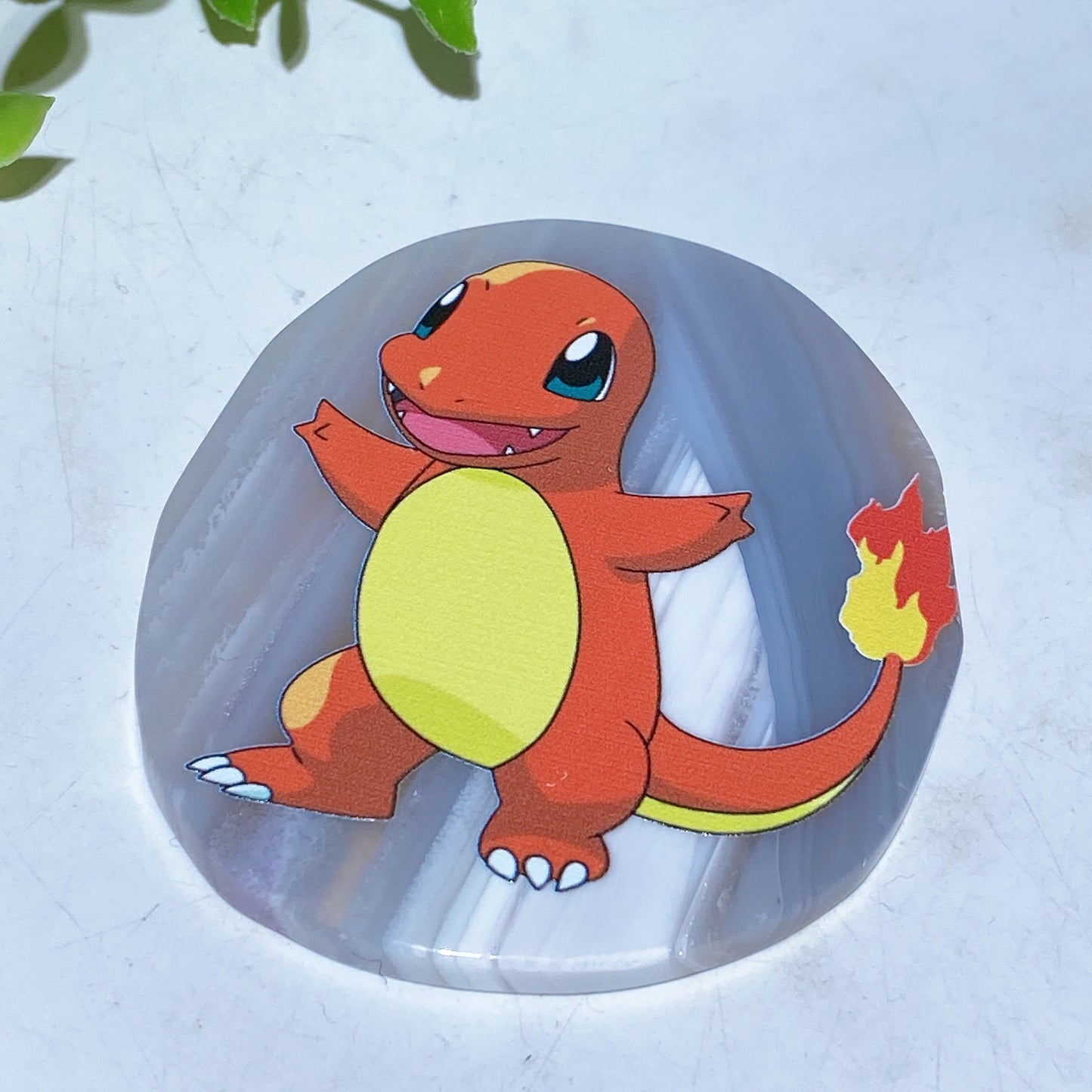 2.8"-3.8" Agate Slab with Pokemon Printing Crystal Healing Bulk Wholesale