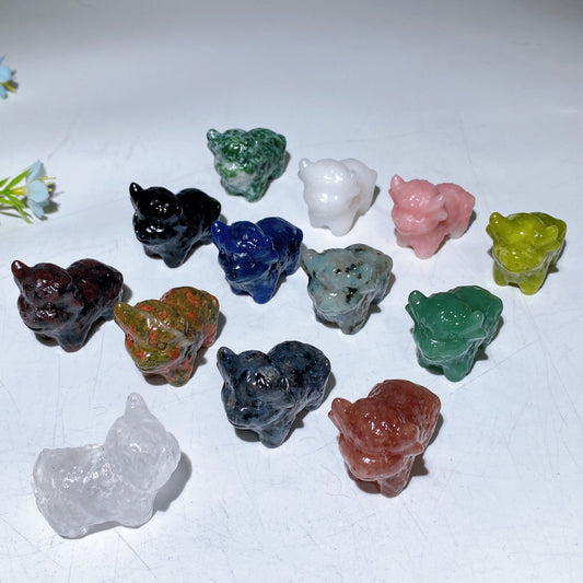 1.5" Crystal Bull Carving Crystal Healing Bulk Wholesale