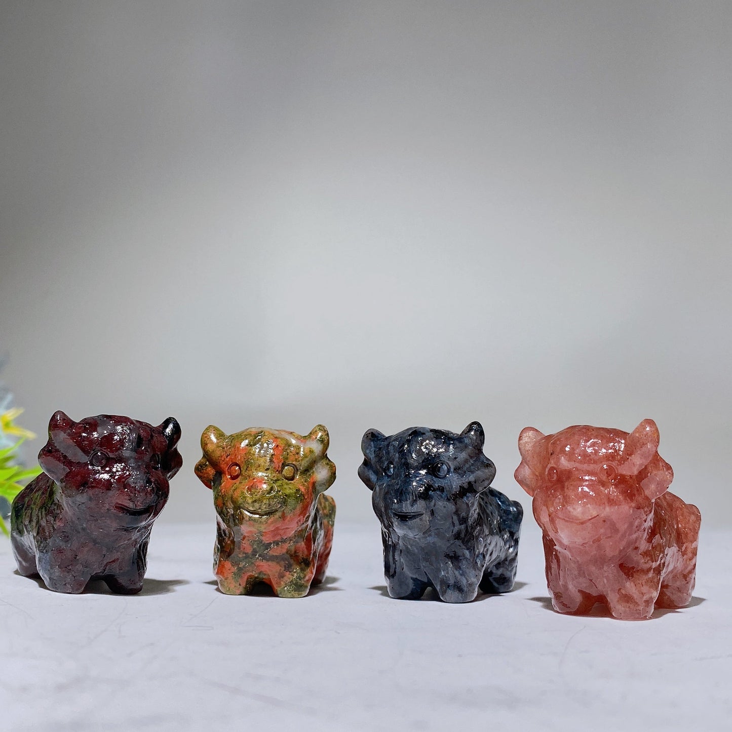 1.5" Crystal Bull Carving Crystal Healing Bulk Wholesale