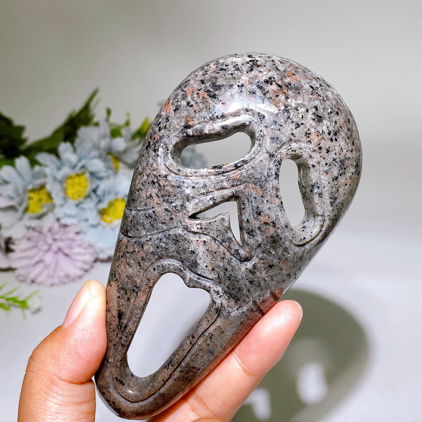 5.2" Crystal Ghost Face Carving Crystal Healing Bulk Wholesale