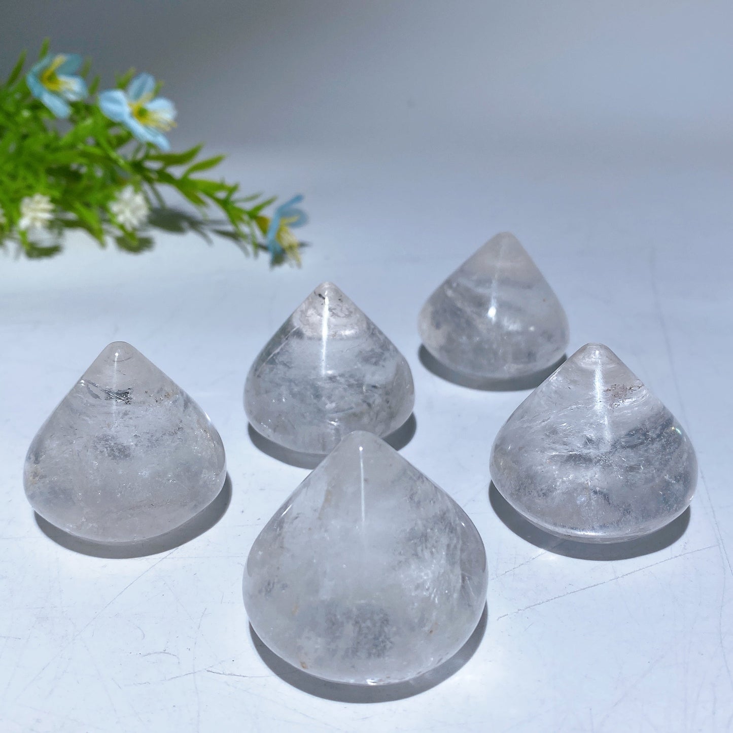 1.3" Clear Quartz Water Drop Carving Crystal Healing Bulk Wholesale