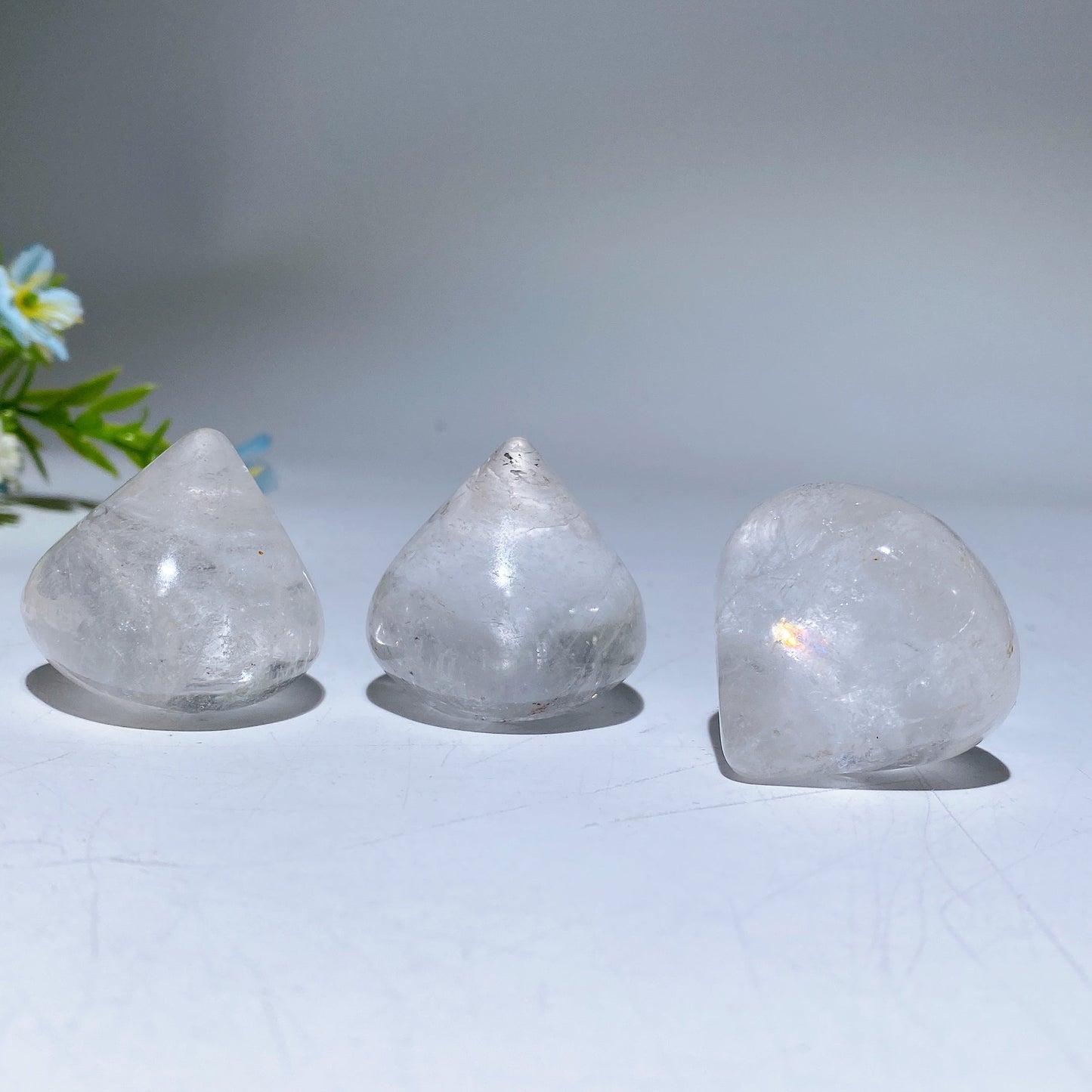 1.3" Clear Quartz Water Drop Carving Crystal Healing Bulk Wholesale