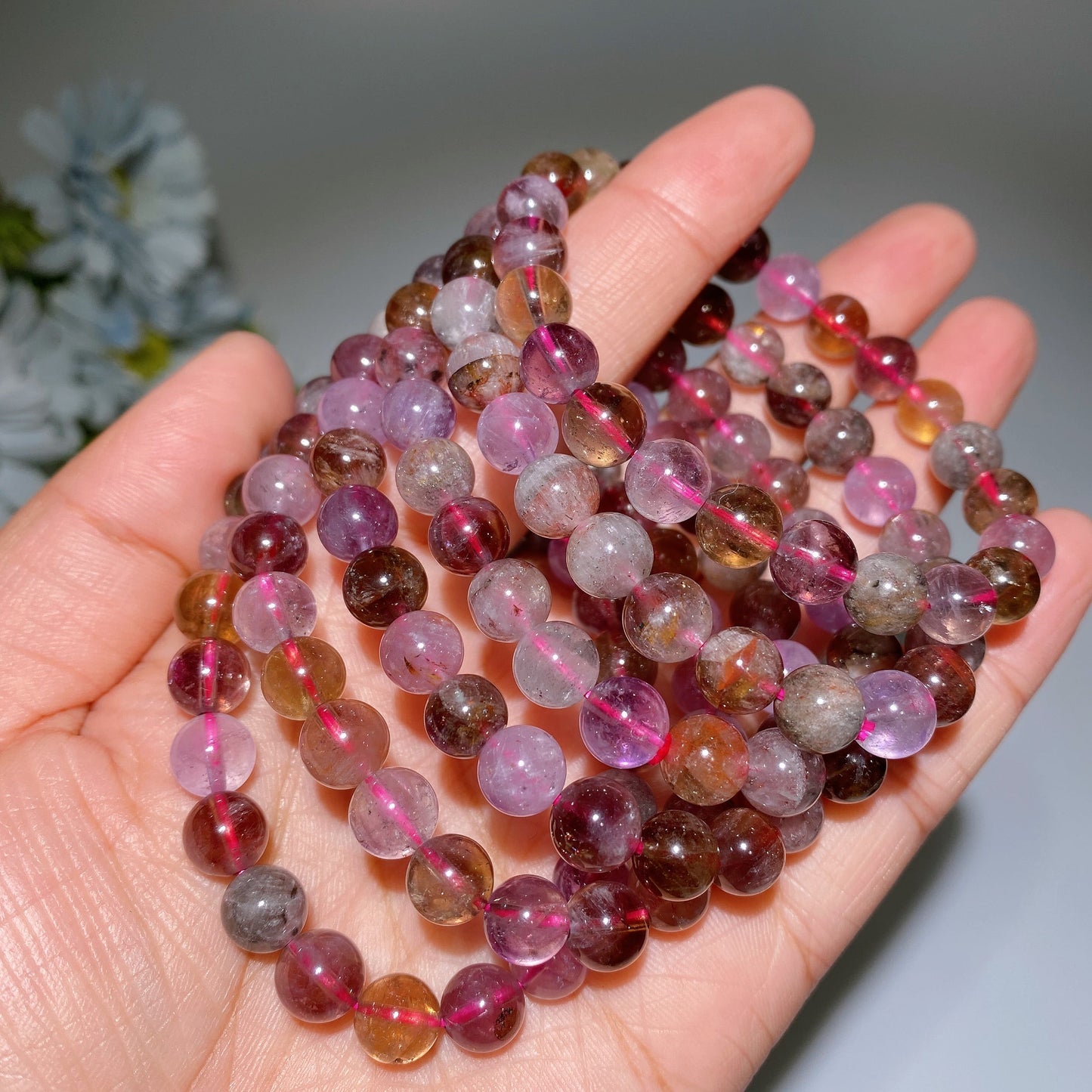 8mm 10.7mm Auralite 23 Bracelet Crystal Healing Bulk Wholesale