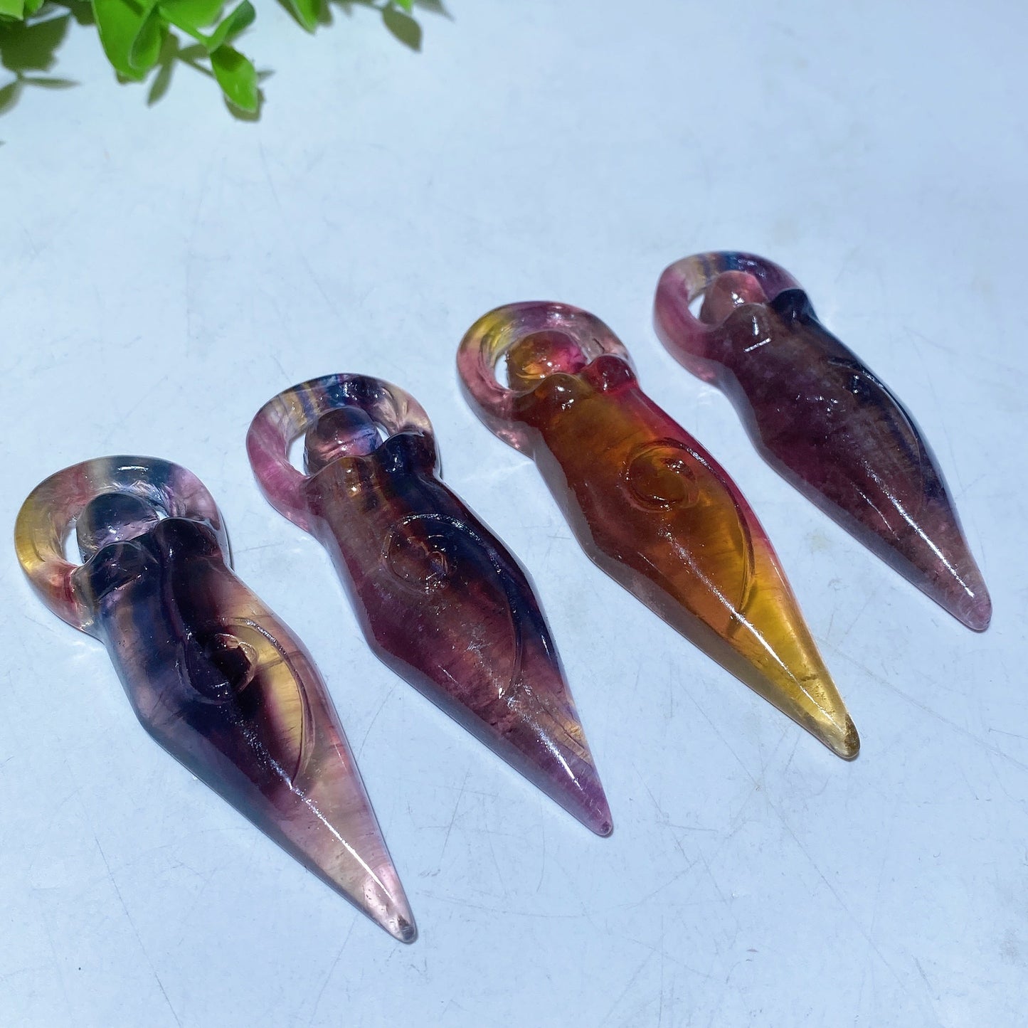 2.9"-3.1" Fluorite Goddess Carving Crystal Healing Bulk Wholesale