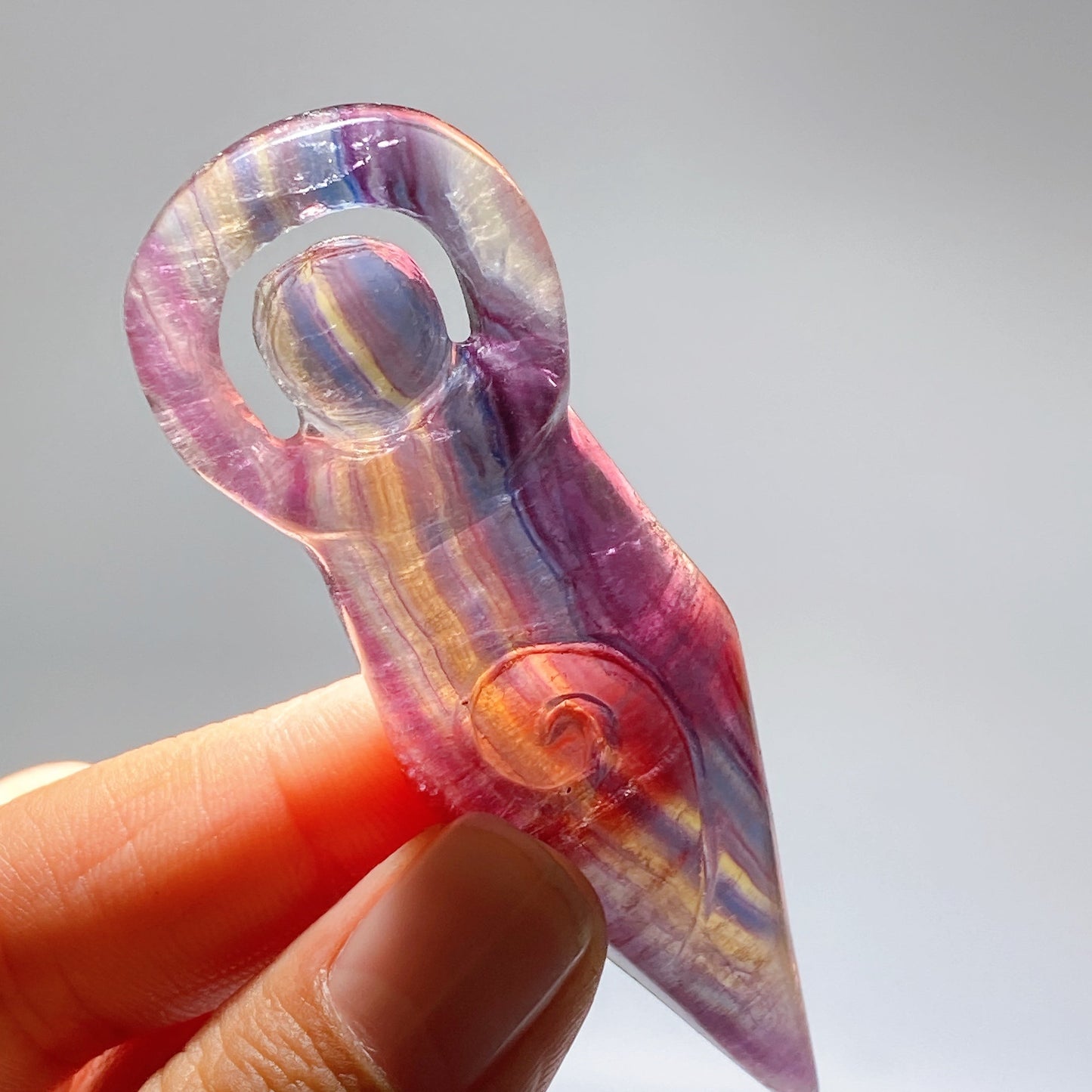 2.9"-3.1" Fluorite Goddess Carving Crystal Healing Bulk Wholesale