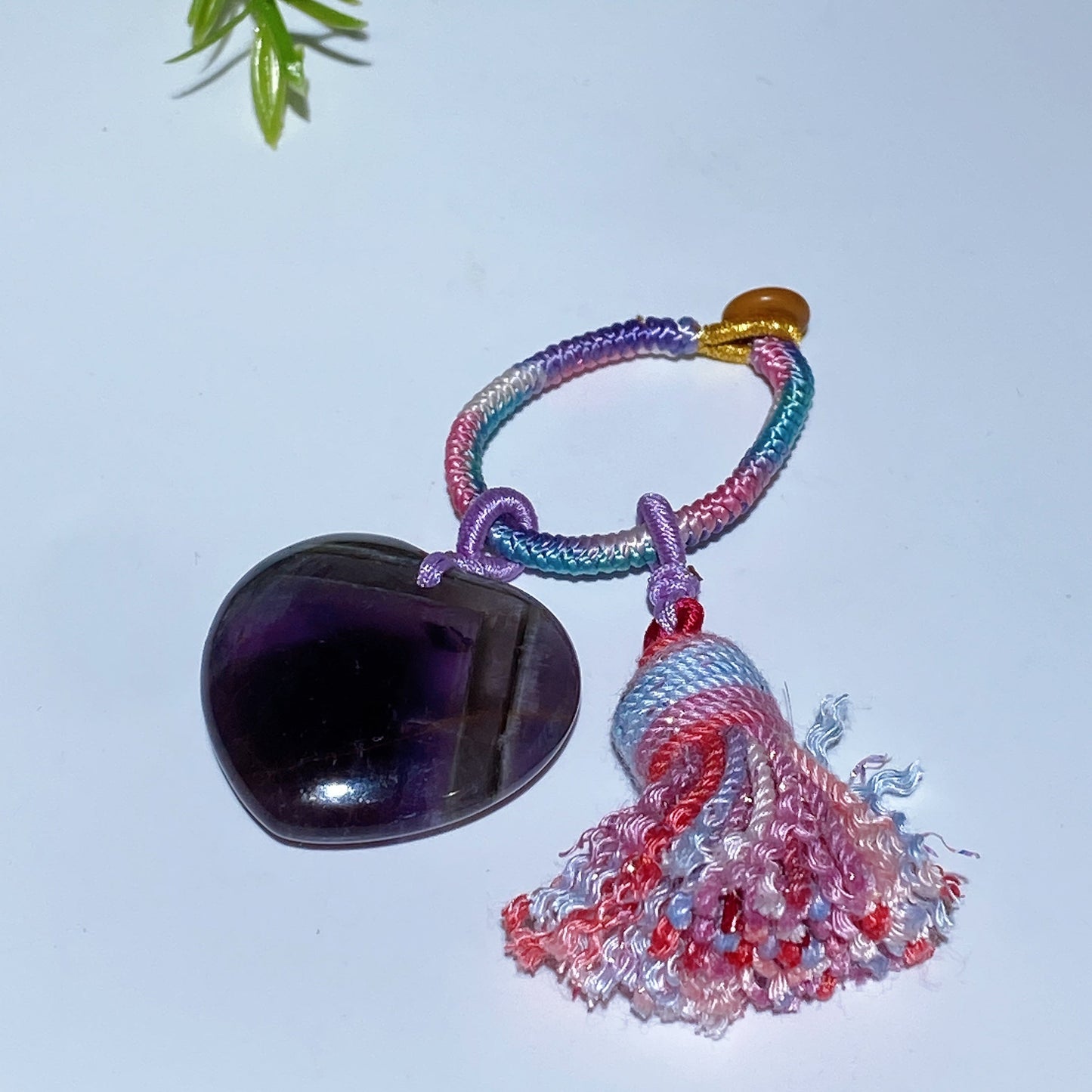 Crystal Heart with Rope Tassels Key Chain Crystal Healing Bulk Wholesale