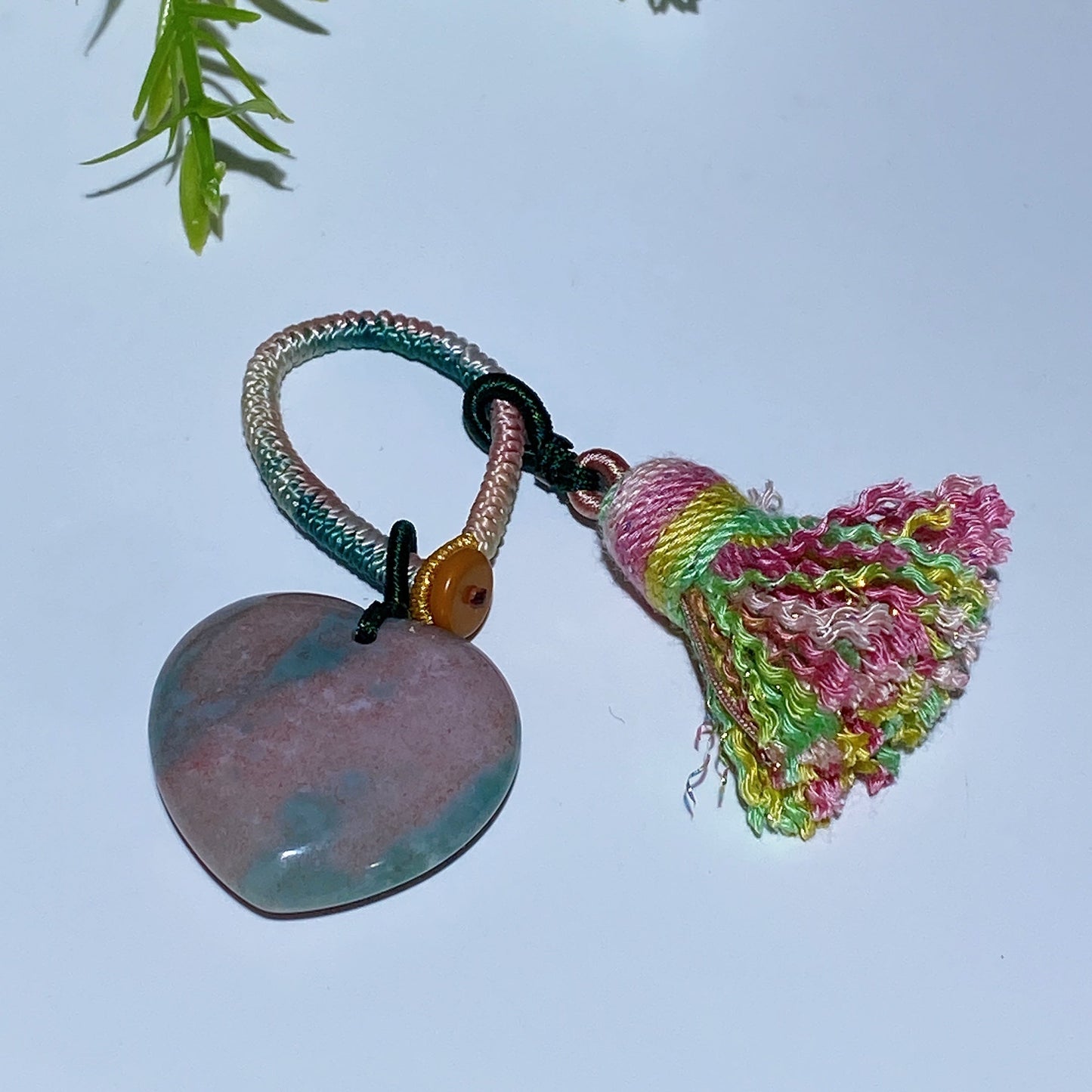 Crystal Heart with Rope Tassels Key Chain Crystal Healing Bulk Wholesale