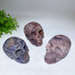 3.0"-3.8" Purple Sphelarite Skull Carving Healing Crystal Bulk Wholesale