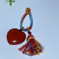 Crystal Heart with Rope Tassels Key Chain Crystal Healing Bulk Wholesale
