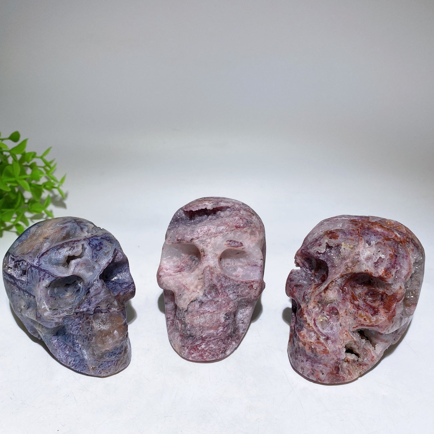 3.0"-3.8" Purple Sphelarite Skull Carving Healing Crystal Bulk Wholesale