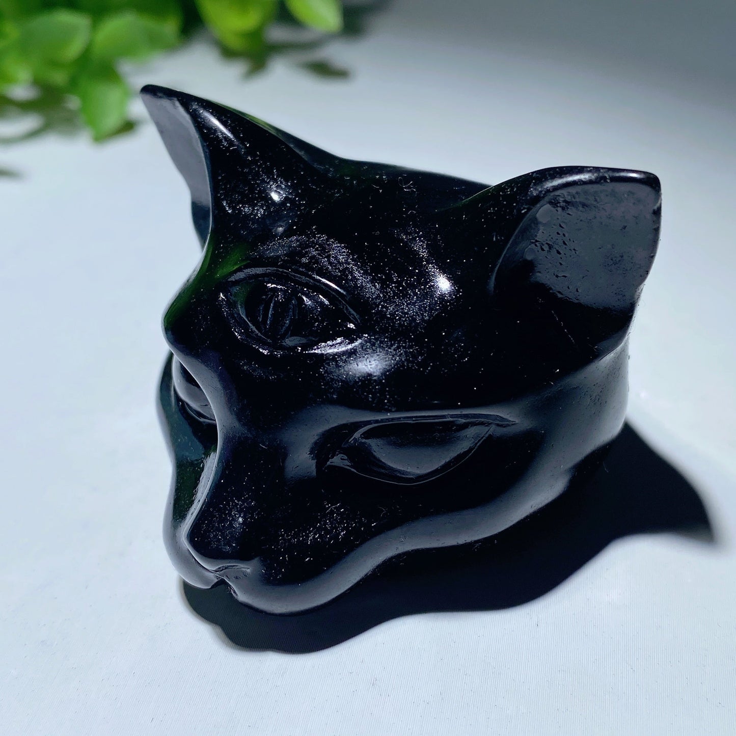 1.8" Mixed Crystal Cat Head Carvings Bulk Wholesale