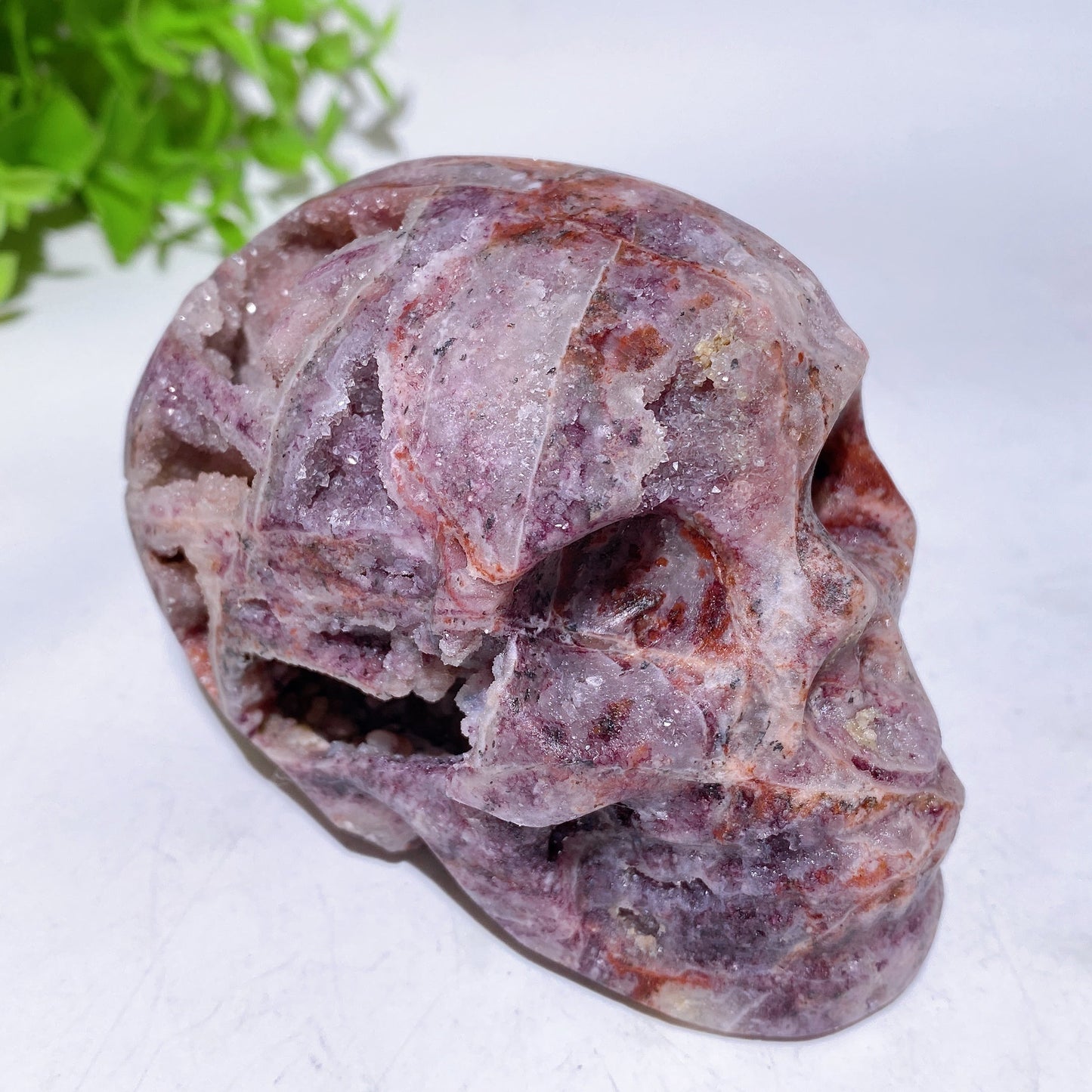 3.0"-3.8" Purple Sphelarite Skull Carving Healing Crystal Bulk Wholesale