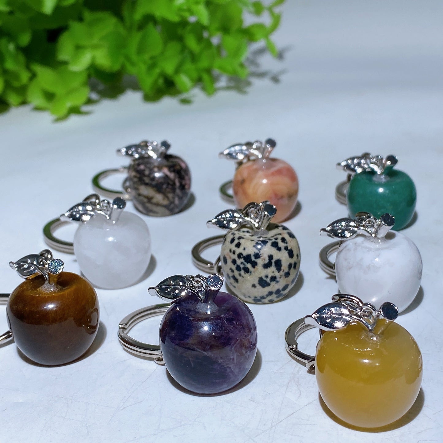 Crystal Apple Fruit Key Chain Crystal Healing Bulk Wholesale